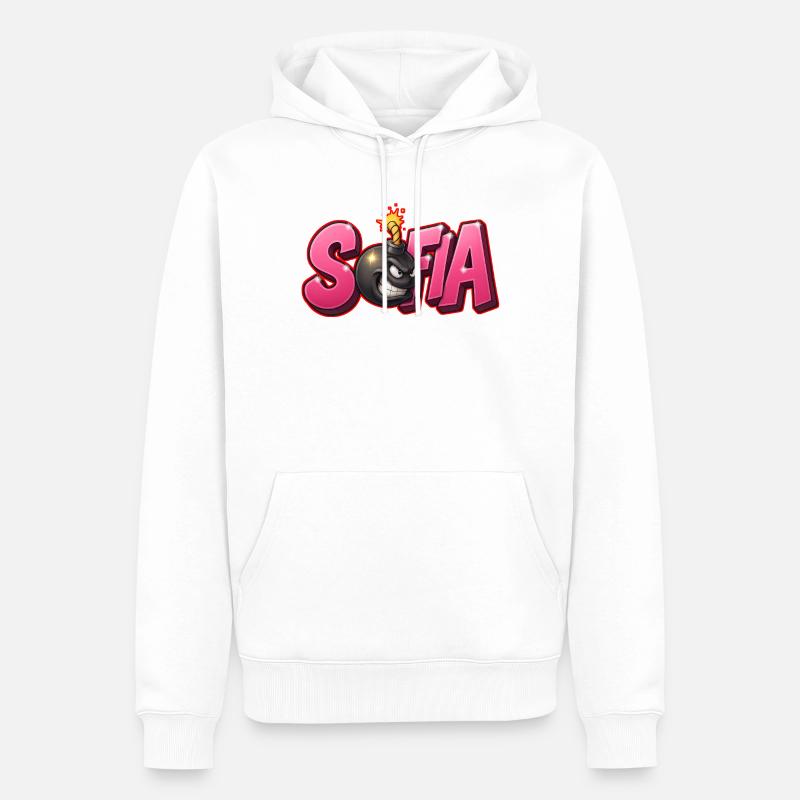 Sofia Graffiti Name Bomb Graffité 3D - Sweat à capuche Premium bio Homme - blanc