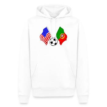Football Portugal vs USA - Sweat à capuche Premium bio Homme - blanc - Devant - Nico (187cm)