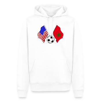 Football Maroc vs USA - Sweat à capuche Premium bio Homme - blanc - Devant - Nico (187cm)