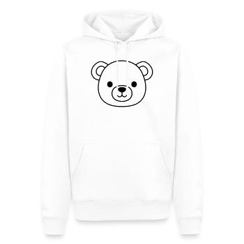 Visage d’ours en peluche - Sweat à capuche Premium bio Homme - blanc - Devant - Nico (187cm)