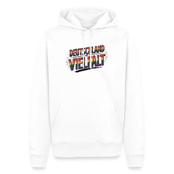 Deutschland ist Vielfalt - Cool Pride Logo - Männer Premium Bio Hoodie - Weiß - Vorne - Nico (187cm)