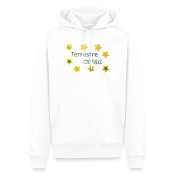 Terrestre Extra - Sweat à capuche Premium bio Homme - blanc - Devant - Nico (187cm)