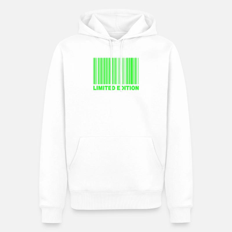 ÉDITION LIMITÉE - CODE-BARRES - Sweat à capuche Premium bio Homme - blanc