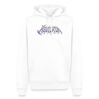 Rebirth – kaltmetallischer Chromtext - Männer Premium Bio Hoodie - Weiß - Vorne - Nico (187cm)