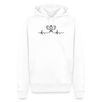 Raquette de tennis ECG Battement de cœur - Sweat à capuche Premium bio Homme - blanc - Devant - Nico (187cm)