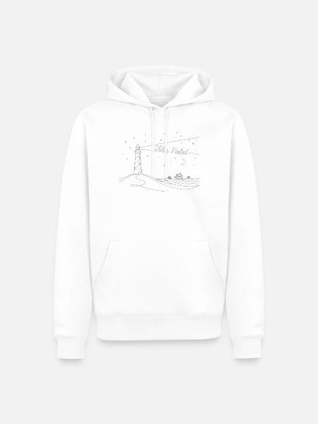 feliz natal, Weihnachtsstimmung, Leuchtturm, Meer - Männer Premium Bio Hoodie - Weiß