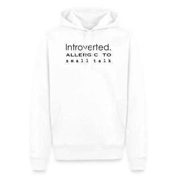 Introvertiert. Allergisch gegen Smalltalk - Männer Premium Bio Hoodie - Weiß - Vorne - Nico (187cm)