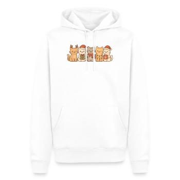 Katzen, Kinder, Jungen, Mädchen, Weihnachten - Männer Premium Bio Hoodie - Weiß - Vorne - Nico (187cm)