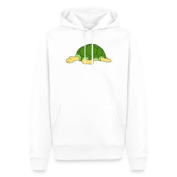 Süße, faule Schildkröte schläft lustiger Reptilienbesitzer - Männer Premium Bio Hoodie - Weiß - Vorne - Nico (187cm)