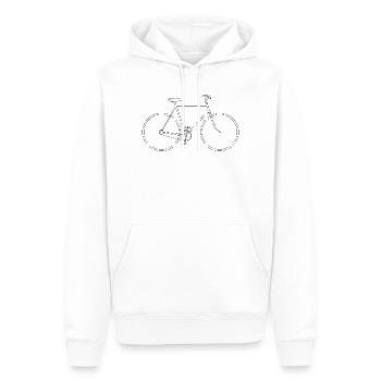 Contour de roue graphique de vélo minimaliste - Sweat à capuche Premium bio Homme - blanc - Devant - Nico (187cm)