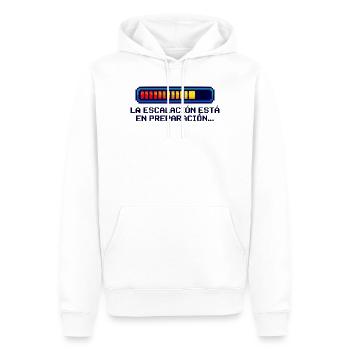 Eskalations Shirt Nerd Geek Español - Männer Premium Bio Hoodie - Weiß - Vorne - Nico (187cm)
