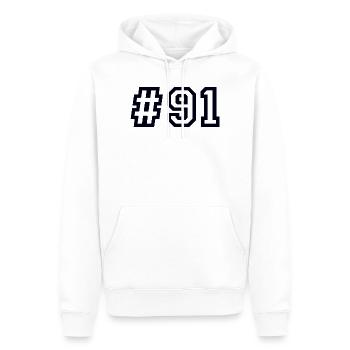 1991 Hashtag 91 - Sweat à capuche Premium bio Homme - blanc - Devant - Nico (187cm)