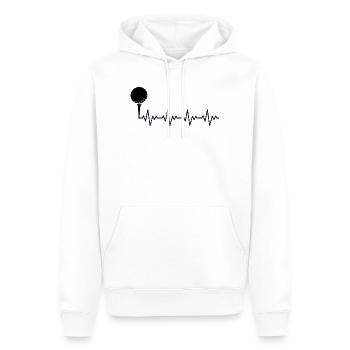 Golfeur Golfeur Balle de golf ECG Battement cardiaque Rythme cardiaque - Sweat à capuche Premium bio Homme - blanc - Devant - Nico (187cm)