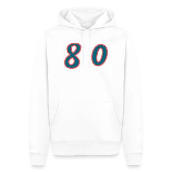 80. 80 JAHRE. 80. JUBILÄUM. 80-JAHRES-JUBILÄUM. - Männer Premium Bio Hoodie - Weiß - Vorne - Nico (187cm)