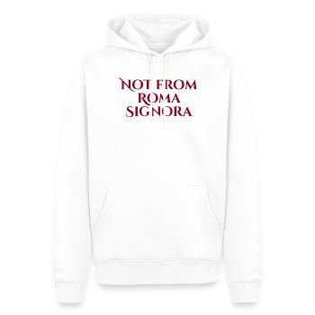Rome, Italie, Italie - Sweat à capuche Premium bio Homme - blanc - Devant - Nico (187cm)