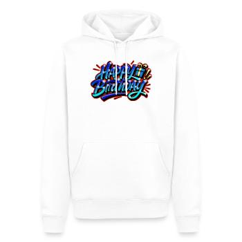 Happy Birthday Graffiti BLUE RED - Men’s Premium Organic Hoodie - white - Front - Nico (187cm)