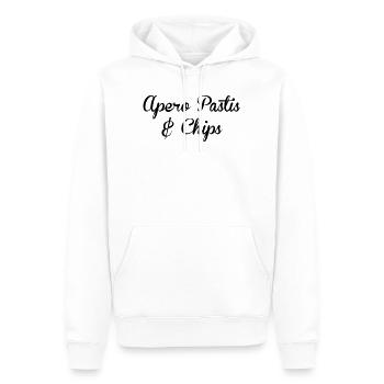 Aperitif Pastis und Pommes – Alkohol - Männer Premium Bio Hoodie - Weiß - Vorne - Nico (187cm)