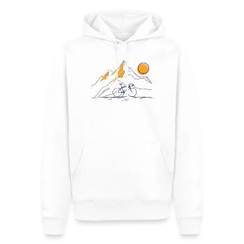 Bike Mountain Sun - Männer Premium Bio Hoodie - Weiß - Vorne - Nico (187cm)