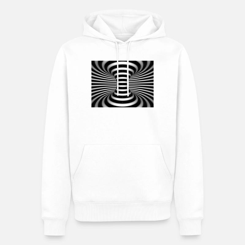Vortex noir et blanc en spirale - Sweat à capuche Premium bio Homme - blanc