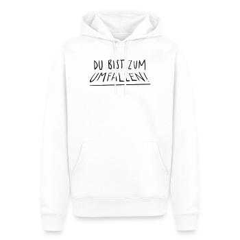 Tu vas tomber - Sweat à capuche Premium bio Homme - blanc - Devant - Nico (187cm)