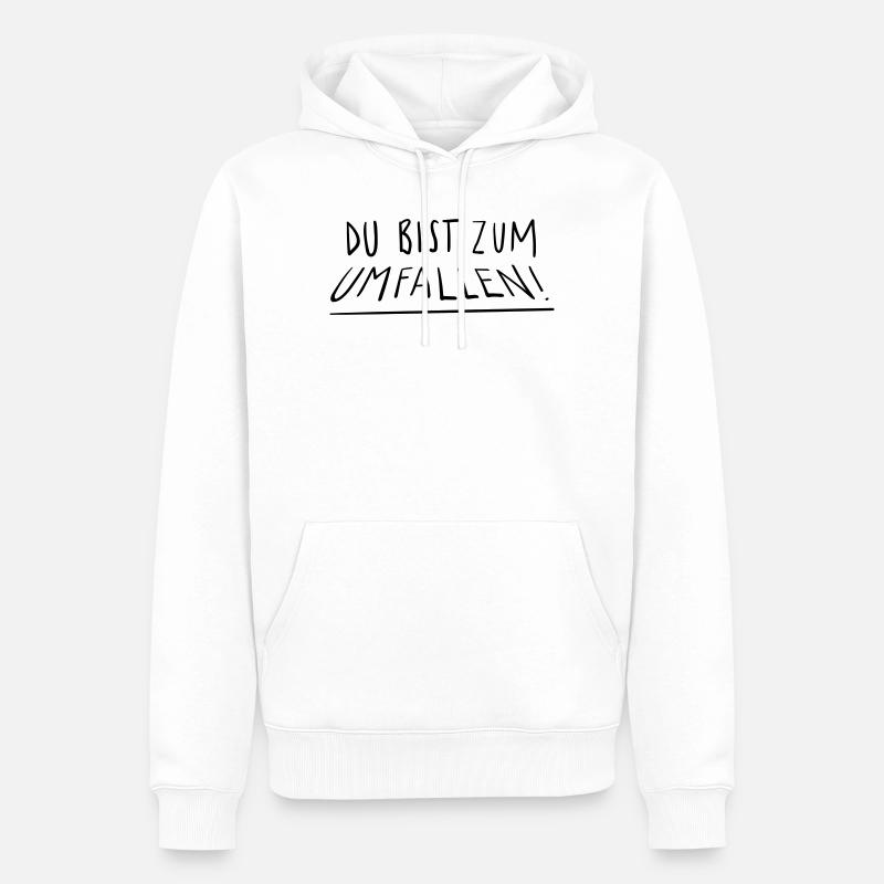 Tu vas tomber - Sweat à capuche Premium bio Homme - blanc