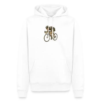 Illustration du cycliste en course en action - Sweat à capuche Premium bio Homme - blanc - Devant - Nico (187cm)