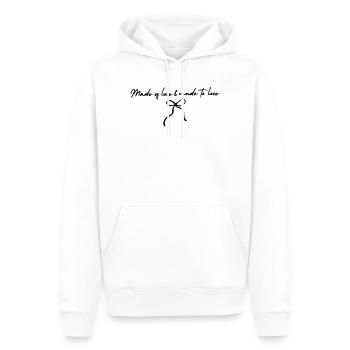 Veuillez télécharger le design - Sweat à capuche Premium bio Homme - blanc - Devant - Nico (187cm)