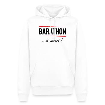 Barathon au suivant ! Alcool  - Sweat à capuche Premium bio Homme - blanc - Devant - Nico (187cm)