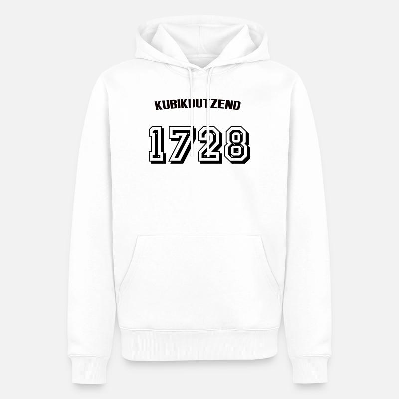 1728 - Sweat à capuche Premium bio Homme - blanc