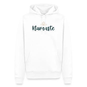 Namaste Lotus Calm Yoga - Männer Premium Bio Hoodie - Weiß - Vorne - Nico (187cm)