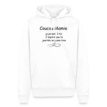 Hi Grandma - Men’s Premium Organic Hoodie - white - Front - Nico (187cm)