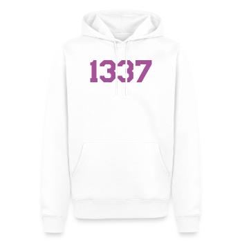 1337 Pink - Männer Premium Bio Hoodie - Weiß - Vorne - Nico (187cm)