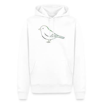 Minimalistischer Grüner Linearvogel - Männer Premium Bio Hoodie - Weiß - Vorne - Nico (187cm)