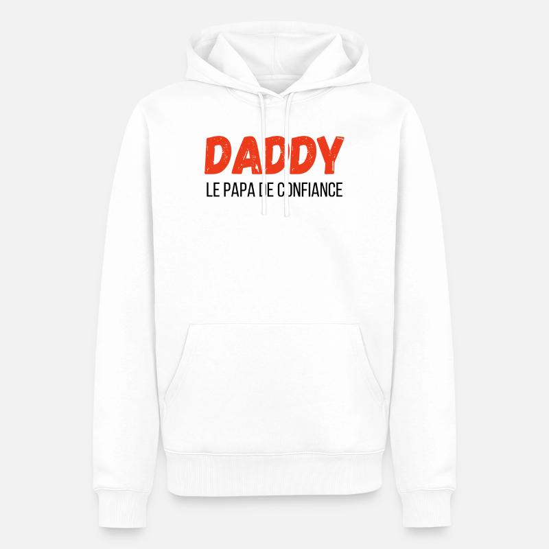 Daddy, der vertraute Papa – Geschenkidee - Männer Premium Bio Hoodie - Weiß