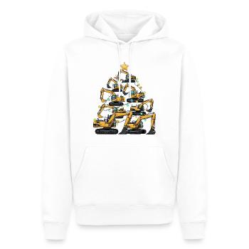 Cadeau du sapin de Noël drôle pour excavatrice - Sweat à capuche Premium bio Homme - blanc - Devant - Nico (187cm)
