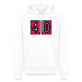 40. 40 YEARS. 40th ANNIVERSARY. 40 YEARS ANNIVERSARY. - Men’s Premium Organic Hoodie - white - Front - Nico (187cm)