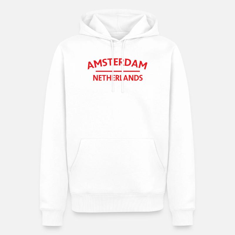 Textdesign Amsterdam – Pays-Bas - Sweat à capuche Premium bio Homme - blanc