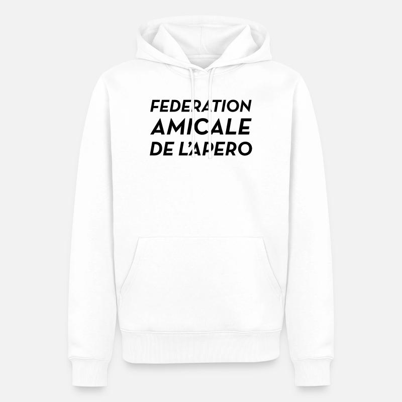 Fédération Amicale de l’Apéro - Sweat à capuche Premium bio Homme - blanc