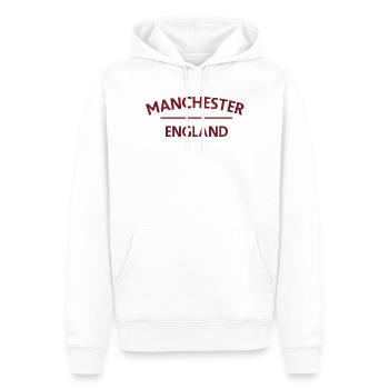 Manchester – Angleterre Lyrique - Sweat à capuche Premium bio Homme - blanc - Devant - Nico (187cm)