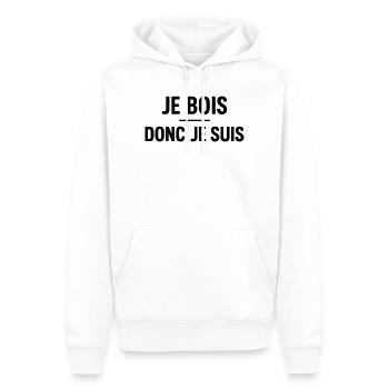 Je Bois Donc Je Suis Humour Apéro - Sweat à capuche Premium bio Homme - blanc - Devant - Nico (187cm)