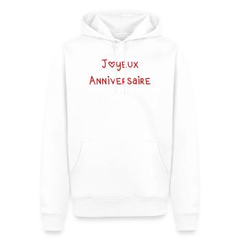 ALLES GUTE ZUM GEBURTSTAG. ALLES GUTE ZUM GEBURTSTAG. JAHRESTAG. - Männer Premium Bio Hoodie - Weiß - Vorne - Nico (187cm)
