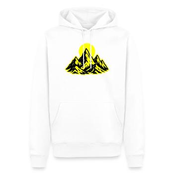 Soleil des montagnes - Sweat à capuche Premium bio Homme - blanc - Devant - Nico (187cm)