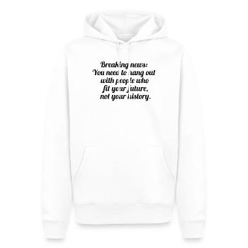 Motivierender Spruch  - Männer Premium Bio Hoodie - Weiß - Vorne - Nico (187cm)