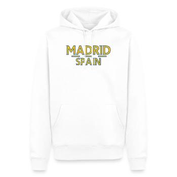 Madrid – Espagne - Sweat à capuche Premium bio Homme - blanc - Devant - Nico (187cm)