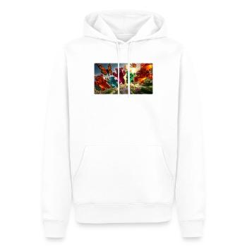 Gummibärchen-Abenteuer im Frühlingslicht - Männer Premium Bio Hoodie - Weiß - Vorne - Nico (187cm)
