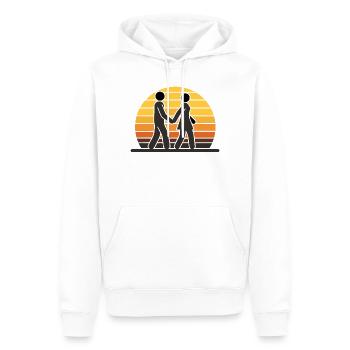 Couple at sunset - Men’s Premium Organic Hoodie - white - Front - Nico (187cm)