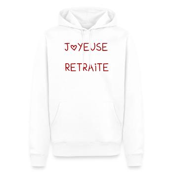 RETRAITE. RETRAITE. RETRAITEE. RETRAITE. - Sweat à capuche Premium bio Homme - blanc - Devant - Nico (187cm)