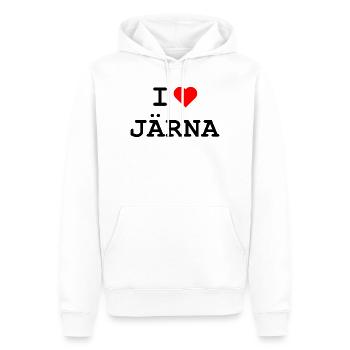 Je suis Chérie D’Anhs. - J’aime Järna - Sweat à capuche Premium bio Homme - blanc - Devant - Nico (187cm)