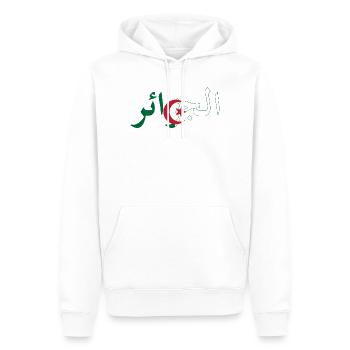 Drapeau Algérie - Sweat à capuche Premium bio Homme - blanc - Devant - Nico (187cm)