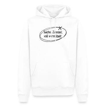 Suche Zimmer, voll vermöbelt - Männer Premium Bio Hoodie - Weiß - Vorne - Nico (187cm)